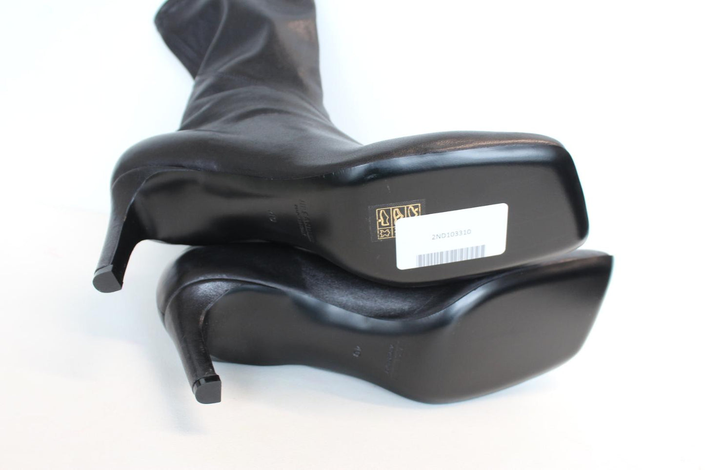 JIL SANDER Ladies Leather 70mm Square Toe Ankle Boots Black EU40 UK7 NEW