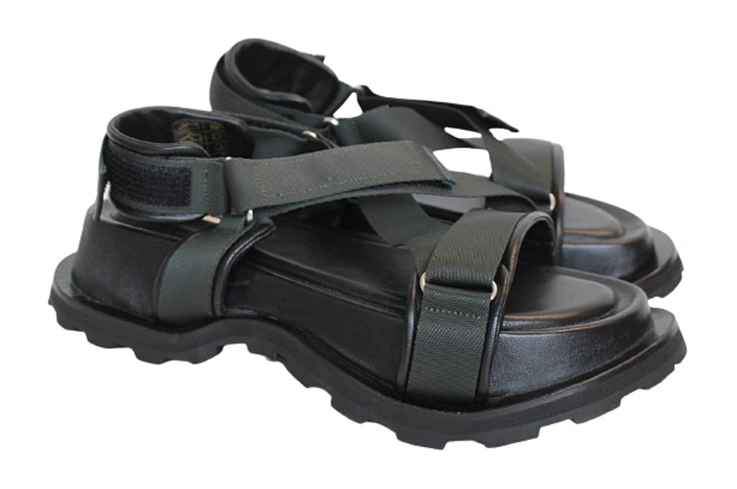 JIL SANDER Ladies Nylon Leather Chunky Hiking Sandals Black EU38 UK5 NEW