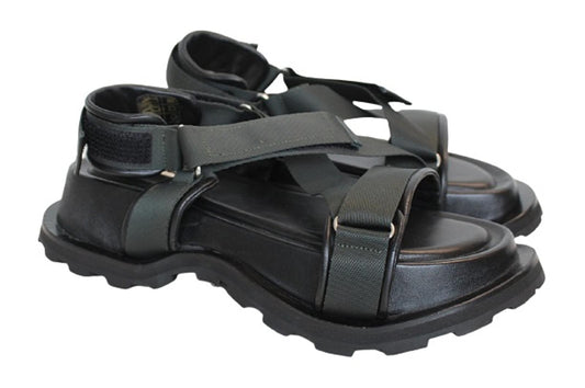 JIL SANDER Ladies Nylon Leather Chunky Hiking Sandals Black EU38 UK5 NEW