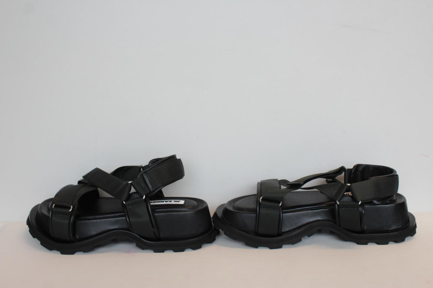 JIL SANDER Ladies Nylon Leather Chunky Hiking Sandals Black EU38 UK5 NEW