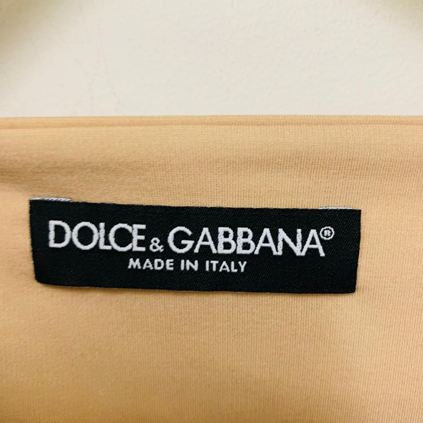 DOLCE & GABBANA Beige Ladies Long Sleeve V-Neck Bodycon Dress Size UK 8 NEW