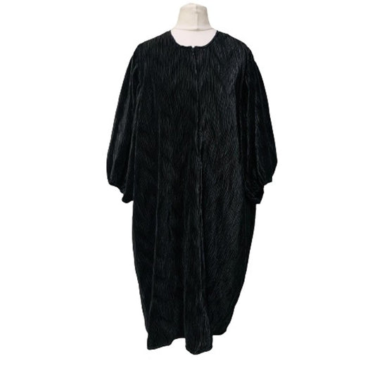 GANNI Black Ladies Long Sleeve Round Neck A-Line Dress Size UK 10 NEW