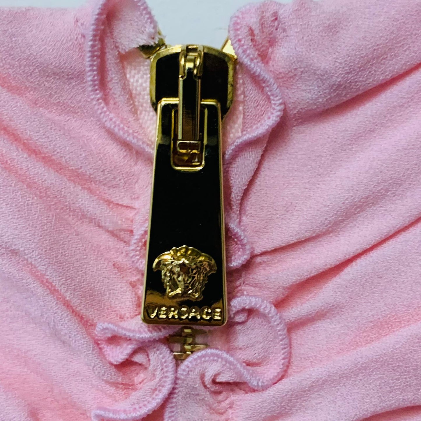 VERSACE Pink Ladies Long Sleeve V-Neck A-Line Dress Size UK 12 NEW