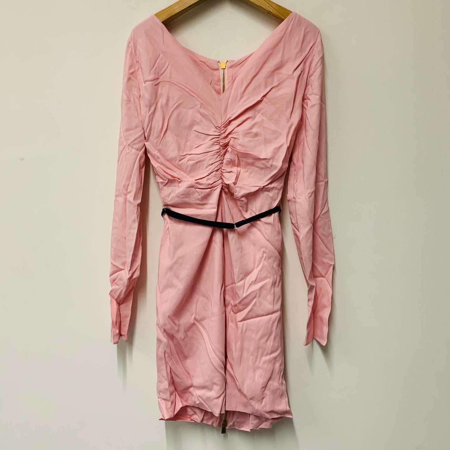 VERSACE Pink Ladies Long Sleeve V-Neck A-Line Dress Size UK 12 NEW