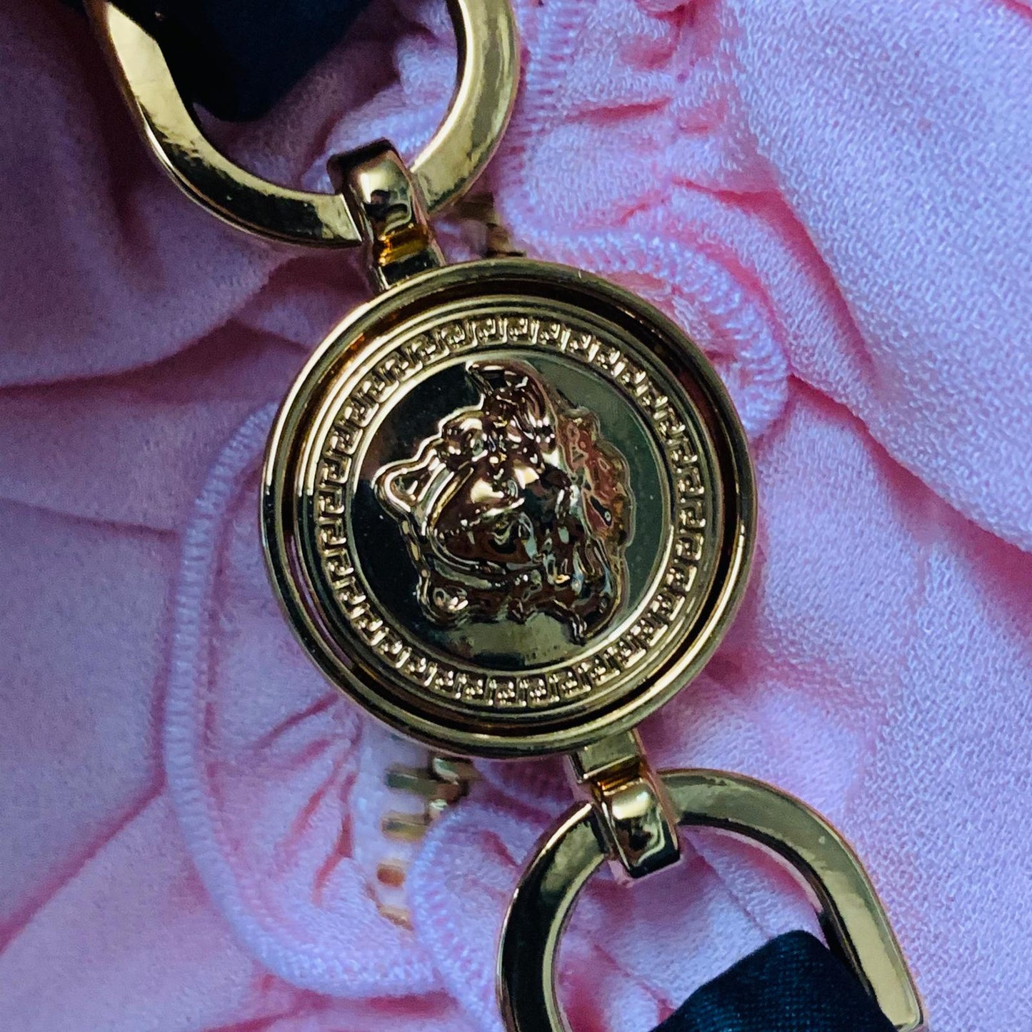 VERSACE Pink Ladies Long Sleeve V-Neck A-Line Dress Size UK 12 NEW
