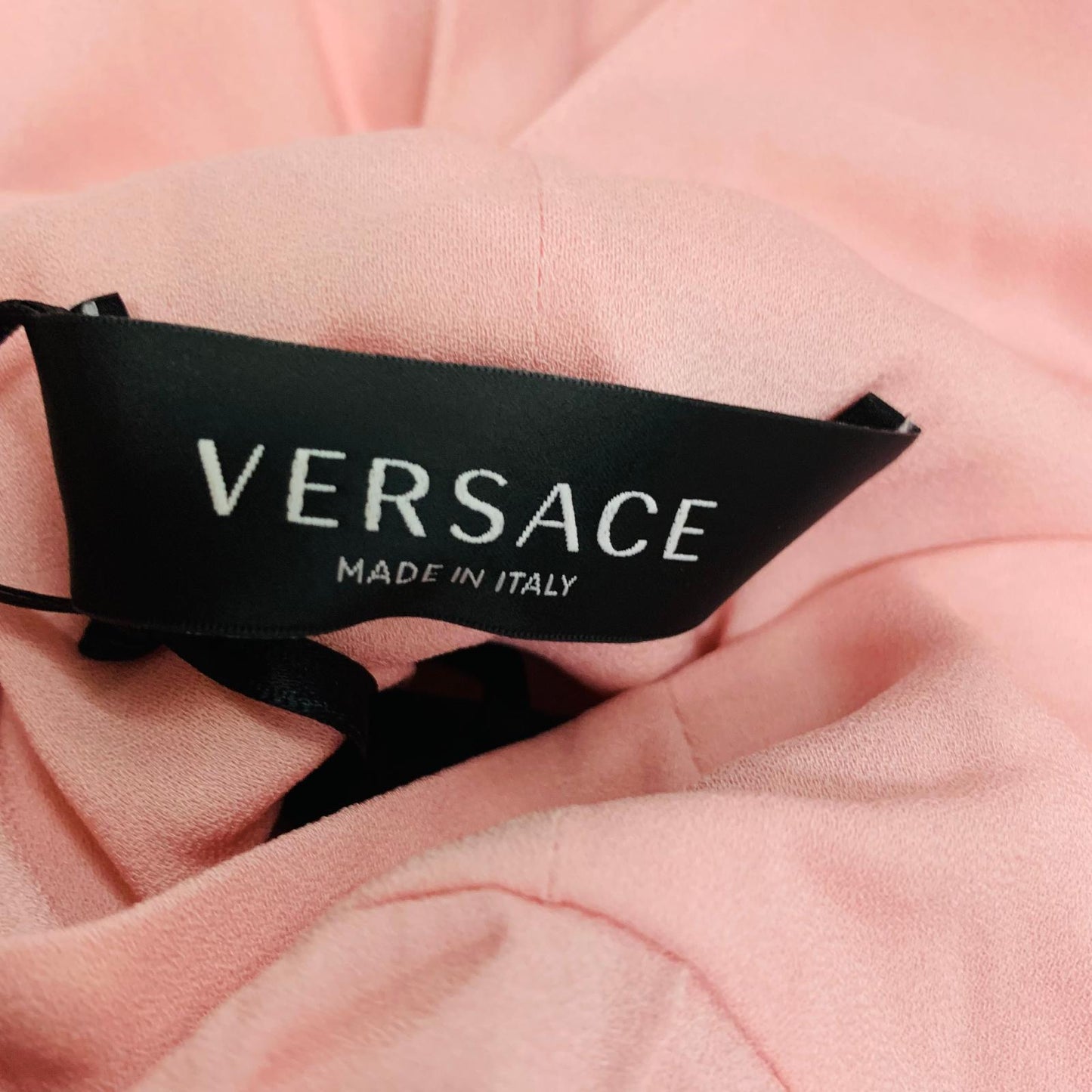 VERSACE Pink Ladies Long Sleeve V-Neck A-Line Dress Size UK 12 NEW
