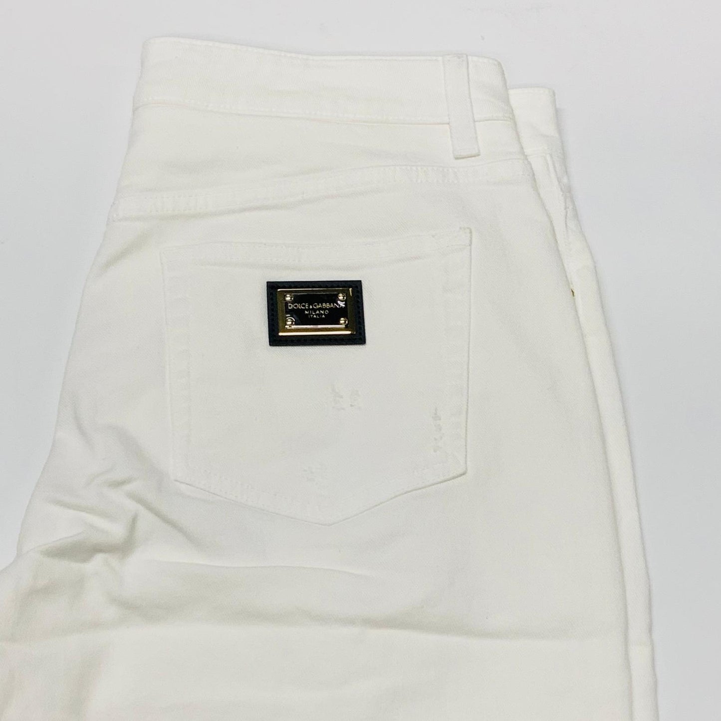 DOLCE & GABBANA White Ladies Denim Fit Boyfriend Straight Jeans W32 L29 NEW