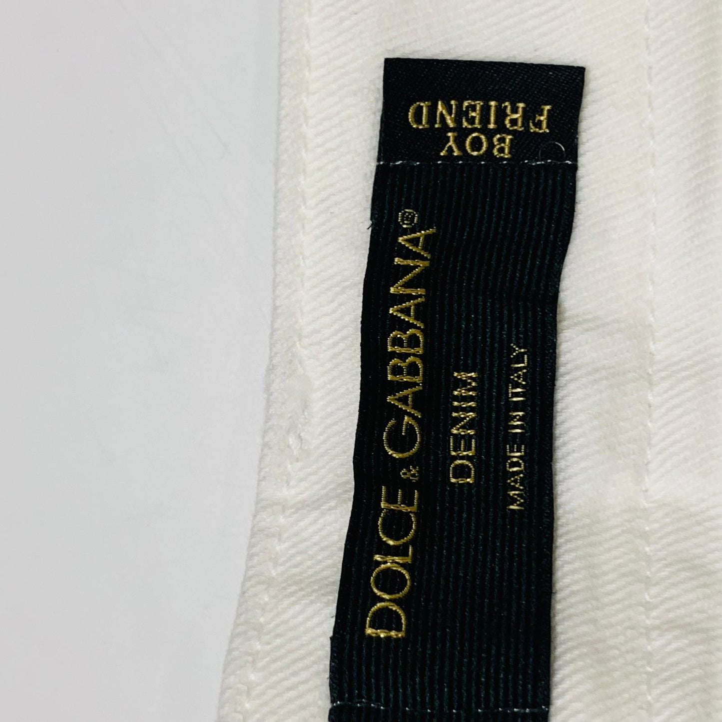DOLCE & GABBANA White Ladies Denim Fit Boyfriend Straight Jeans W32 L29 NEW