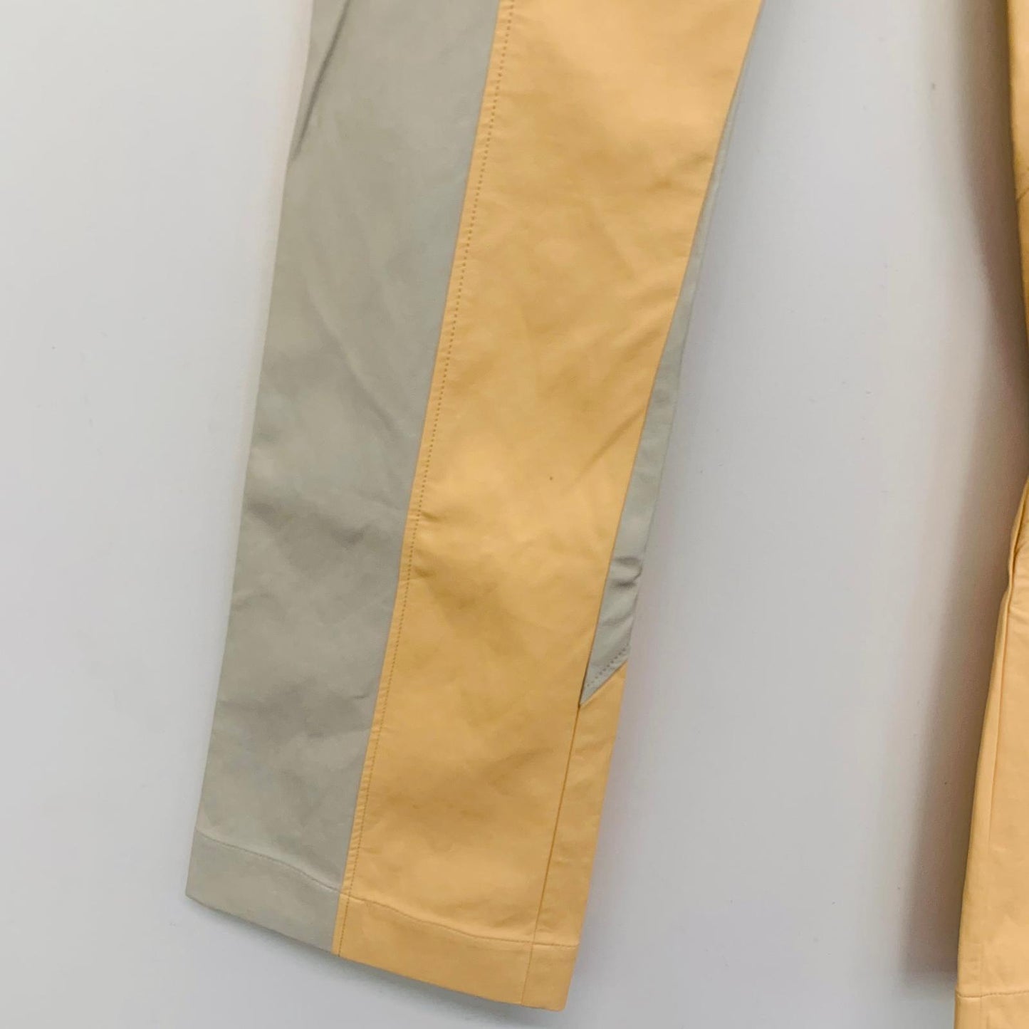 REJINA PYO Orange Ladies Leather Panel Patch Dress Pants Trousers UK 8 NEW
