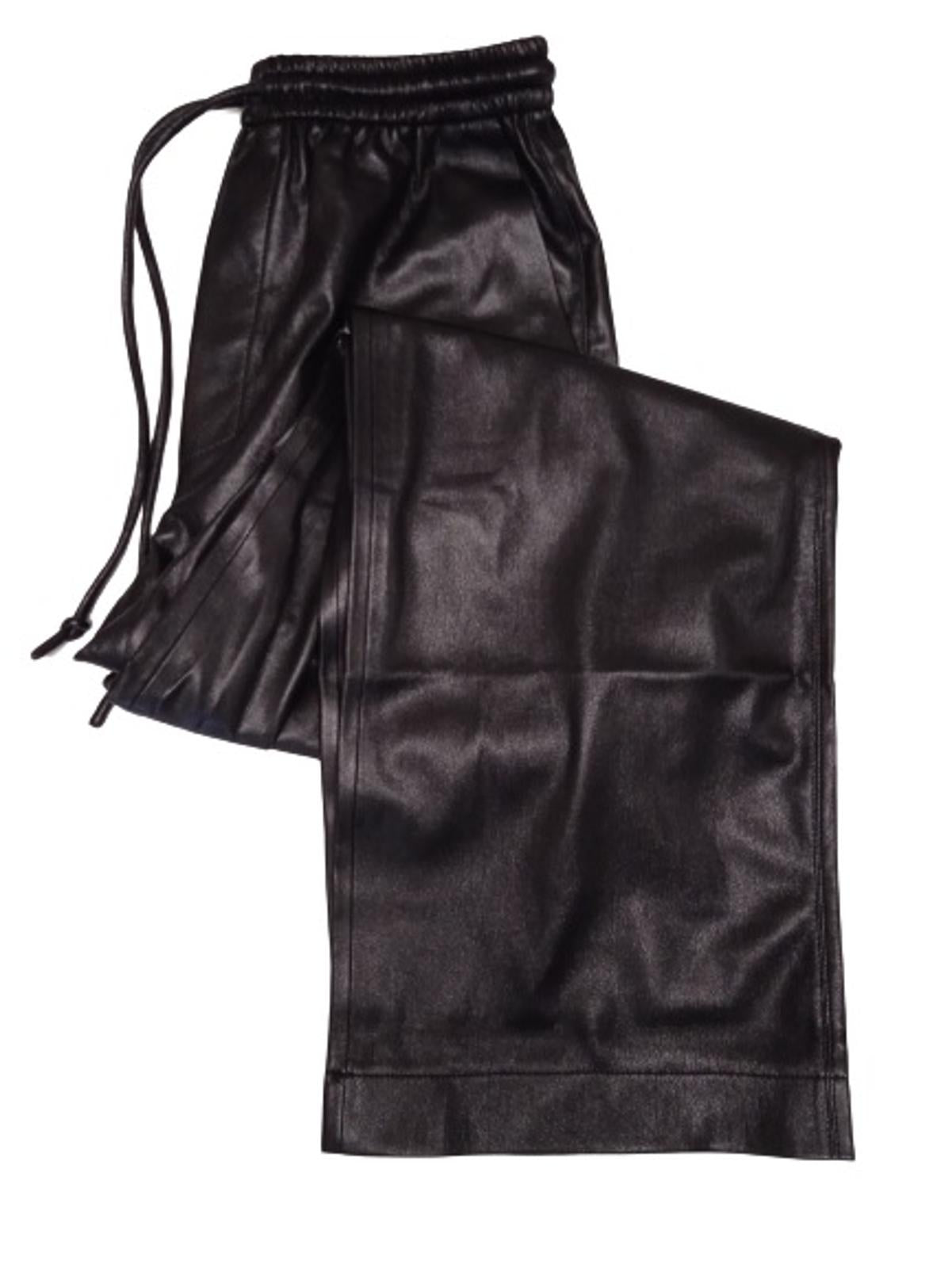 NANUSHKA Ladies Black Faux Leather Calie Straight Leg Trousers Size L NEW