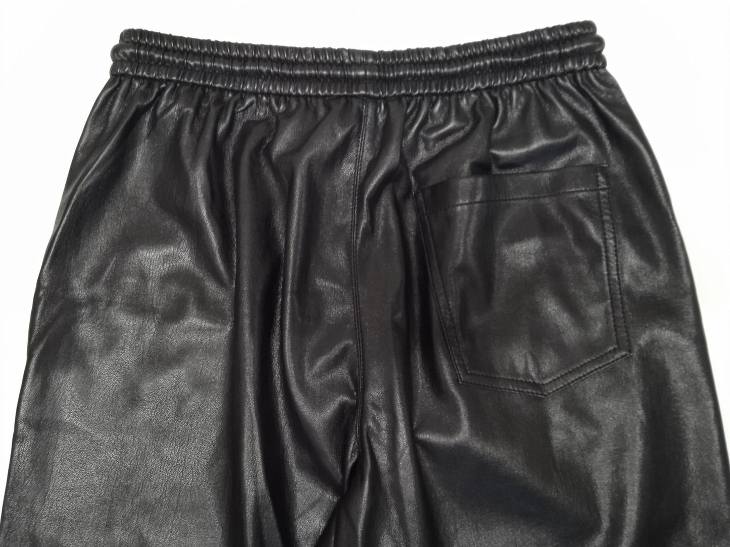 NANUSHKA Ladies Black Faux Leather Calie Straight Leg Trousers Size L NEW