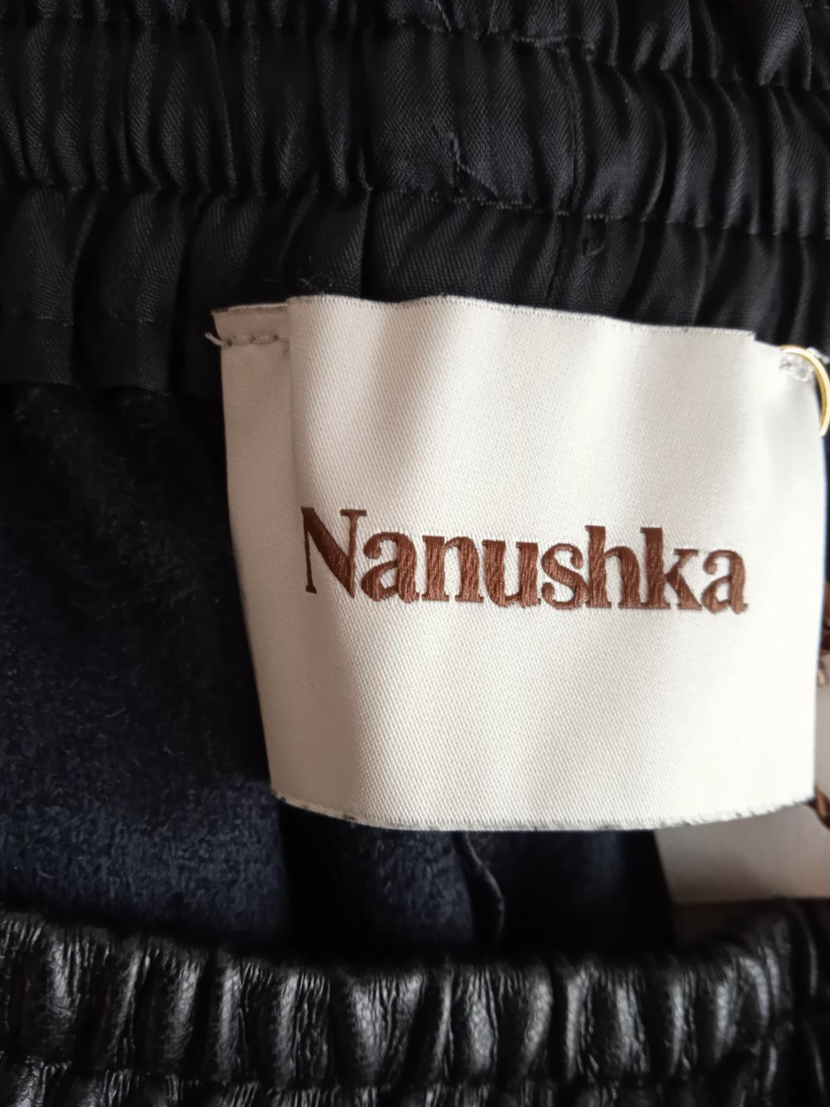 NANUSHKA Ladies Black Faux Leather Calie Straight Leg Trousers Size L NEW