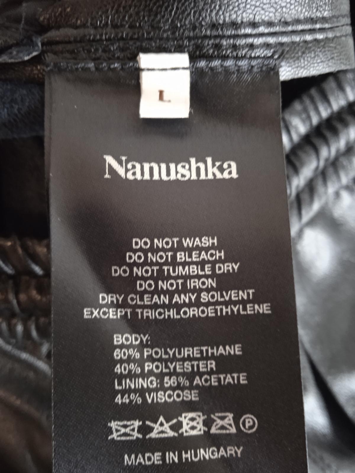 NANUSHKA Ladies Black Faux Leather Calie Straight Leg Trousers Size L NEW