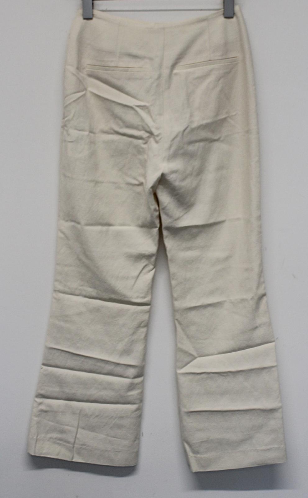 NANUSHKA Ladies Beata Cream White Front Zip & Button Cropped Pants S W26 L26 NEW