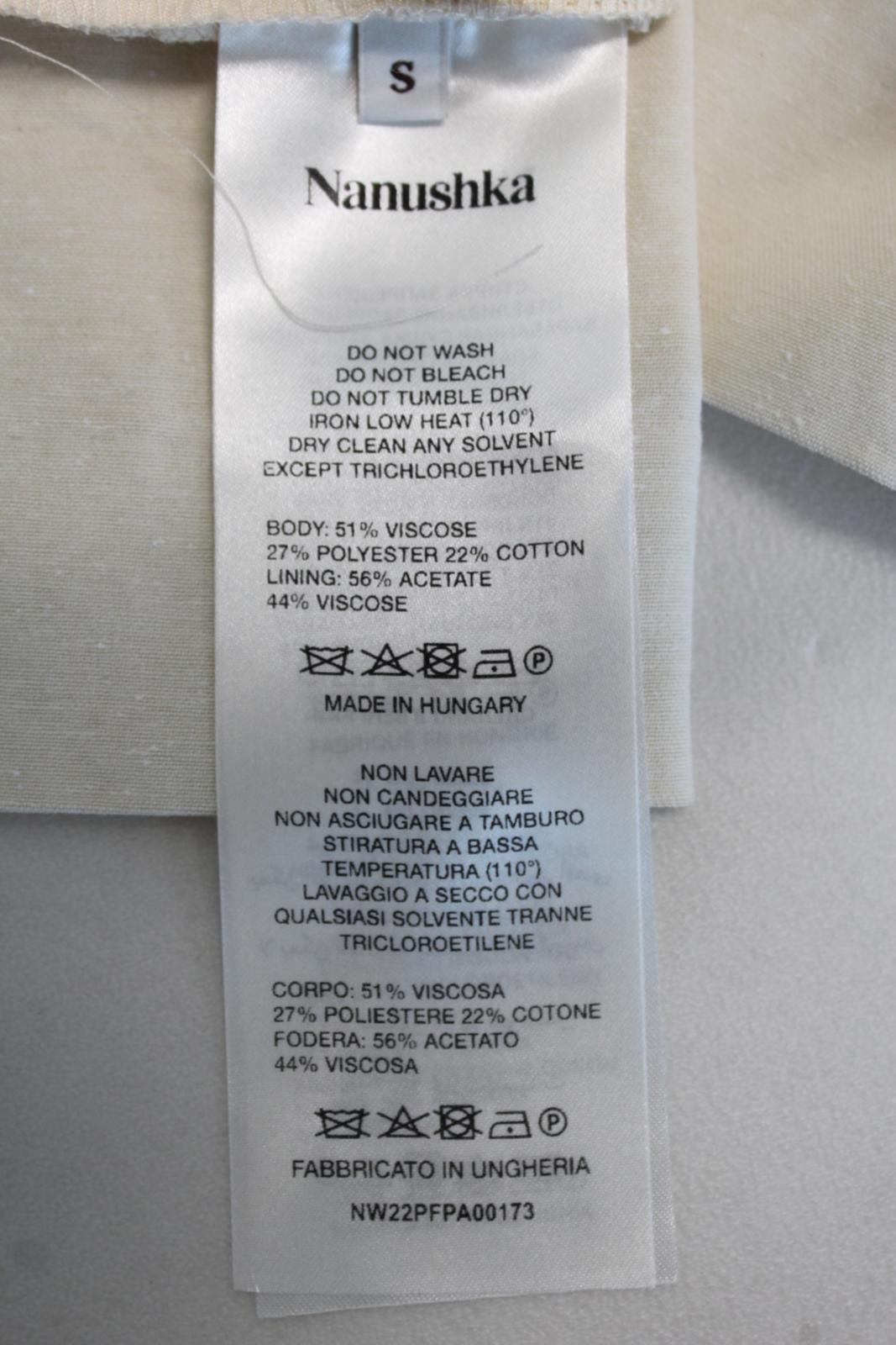 NANUSHKA Ladies Beata Cream White Front Zip & Button Cropped Pants S W26 L26 NEW