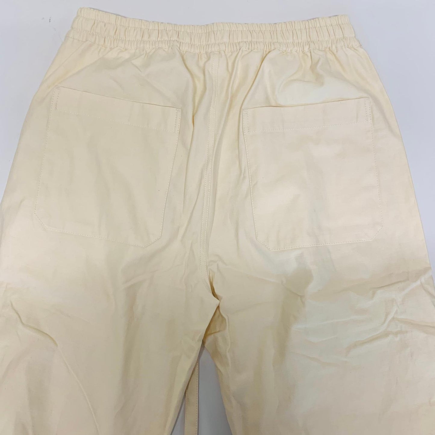 STAUD Beige Ladies  Astor Pull Up Wide Leg Champagne Pant Trousers W28 L33 NEW