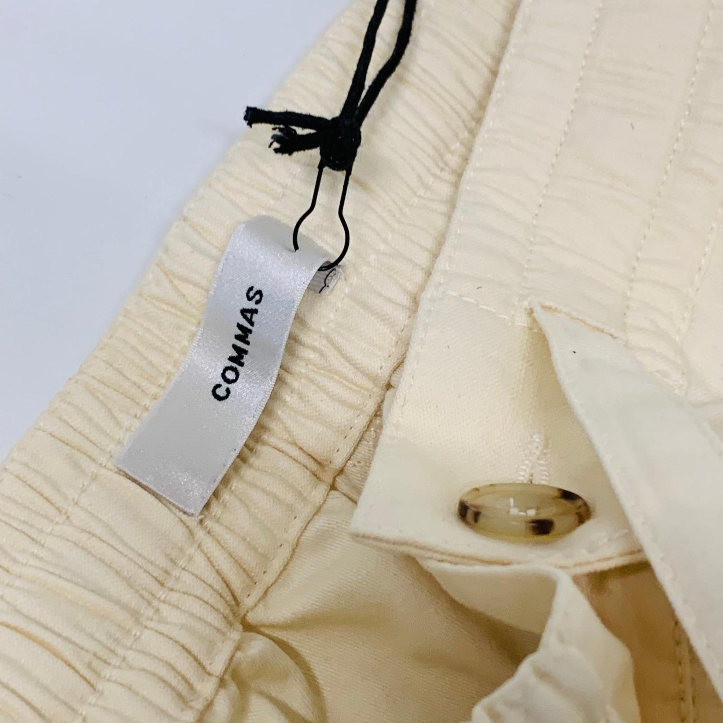 STAUD Beige Ladies  Astor Pull Up Wide Leg Champagne Pant Trousers W28 L33 NEW
