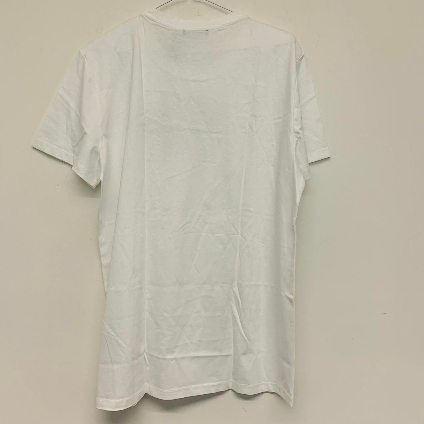 BALMAIN Men's Classic White Flock Small-Logo Tee Cotton T-Shirt Top L NEW
