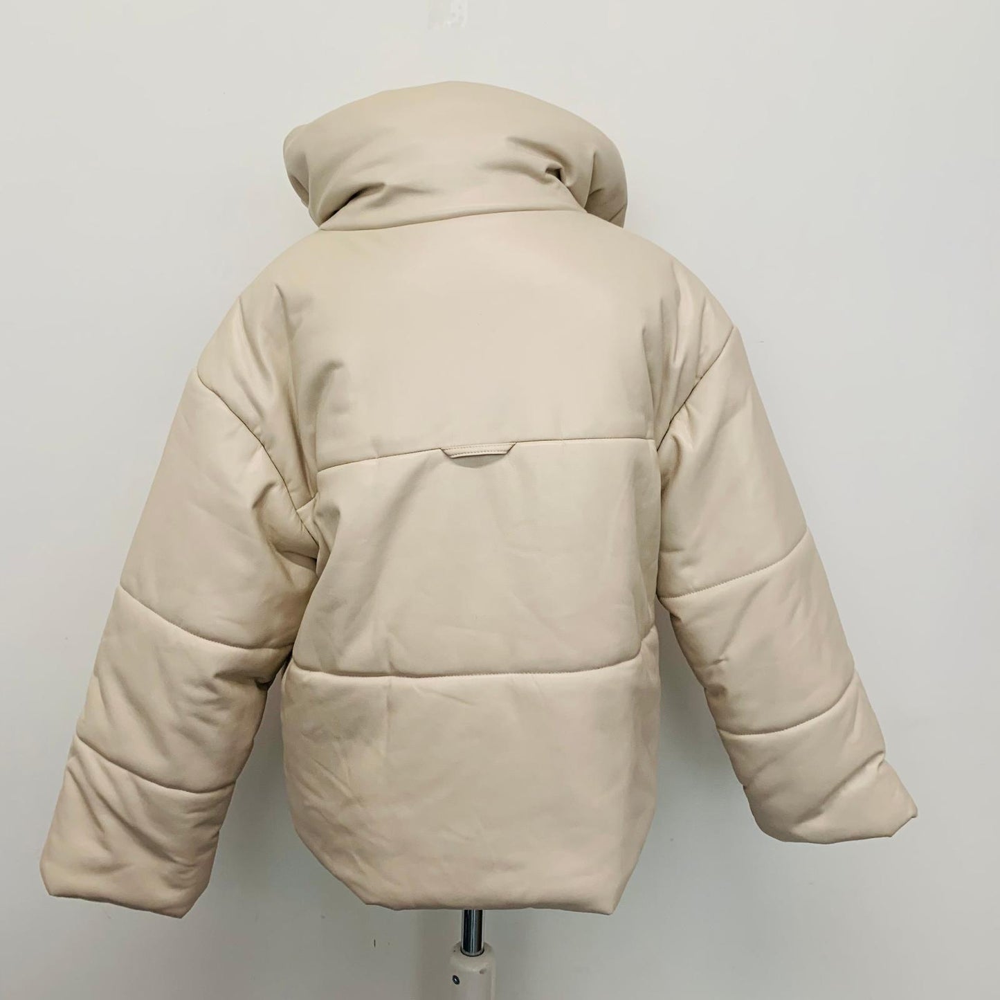 NANUSHKA Ladies Beige Vegan Faux Leather Cotton Coat Puffer Jacket M NEW
