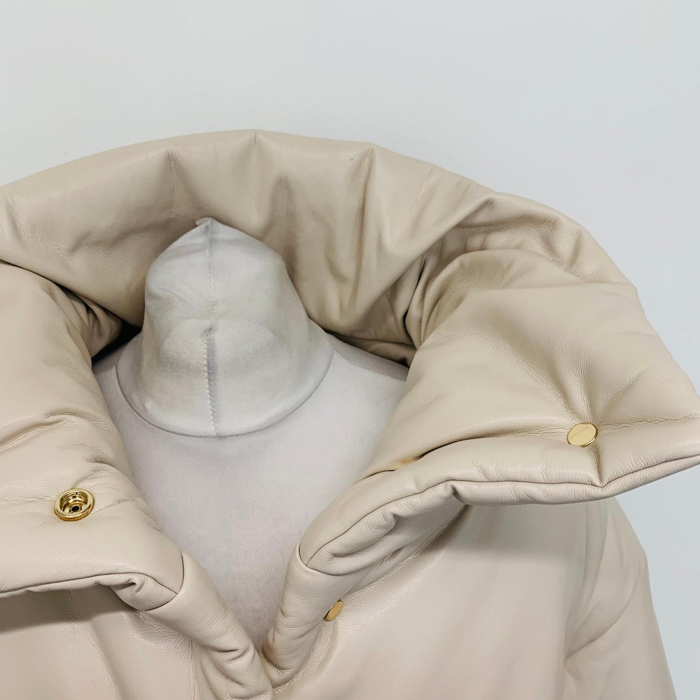 NANUSHKA Ladies Beige Vegan Faux Leather Cotton Coat Puffer Jacket M NEW