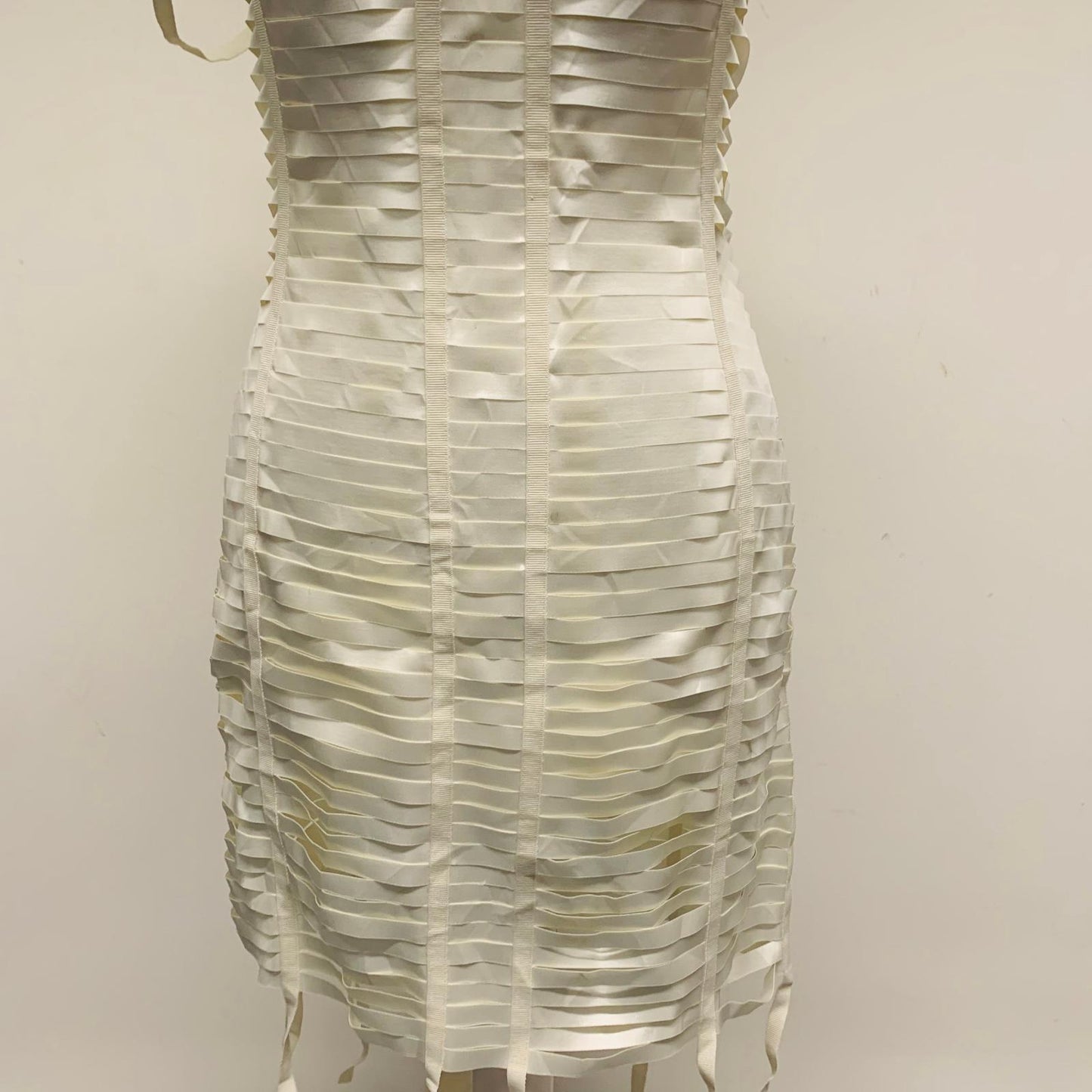 Givenchy Ladies Yellow Rib Effect Strips Polyester Dress Bodycon 34 UK NEW