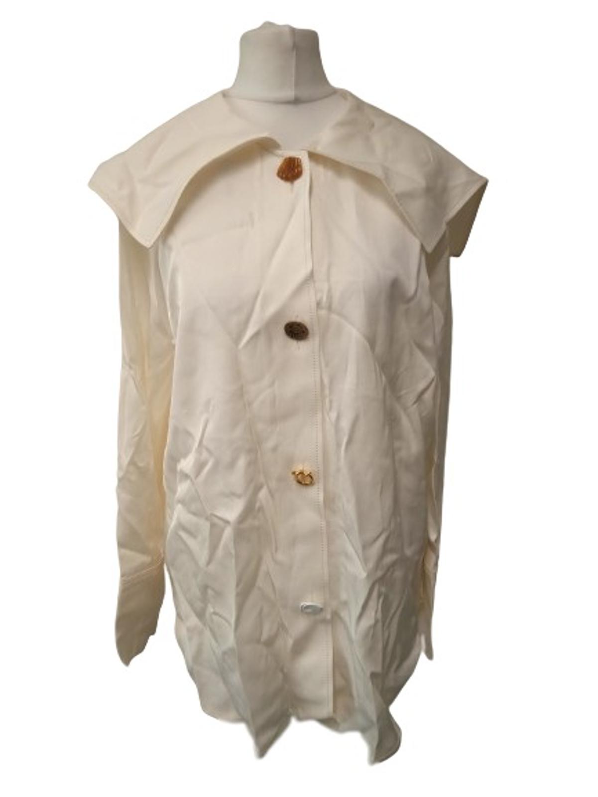 REJINA PYO Ladies Off-White Twill Long Sleeve Oversized Eden Shirts Size S NEW
