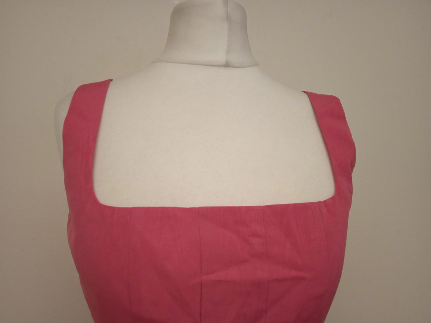 STAUD Ladies Pink Cotton Blend Square Neck Portrait Midi Dress Size US2 UK6 NEW