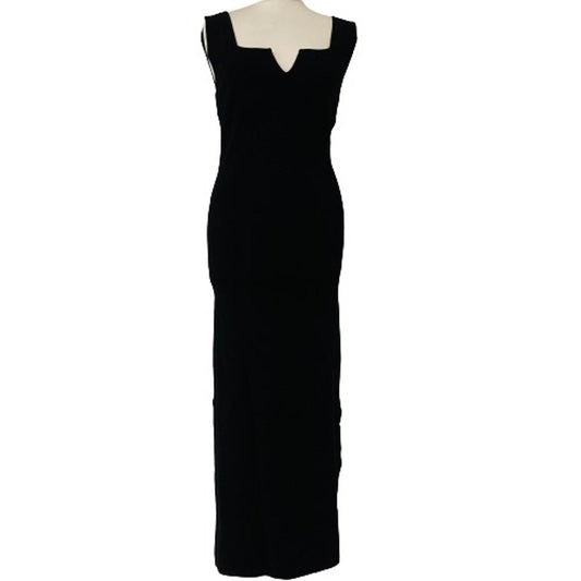 NANUSHKA Ladies Black Sleeveless Stretch Midi Bodycon Dress Size M NEW