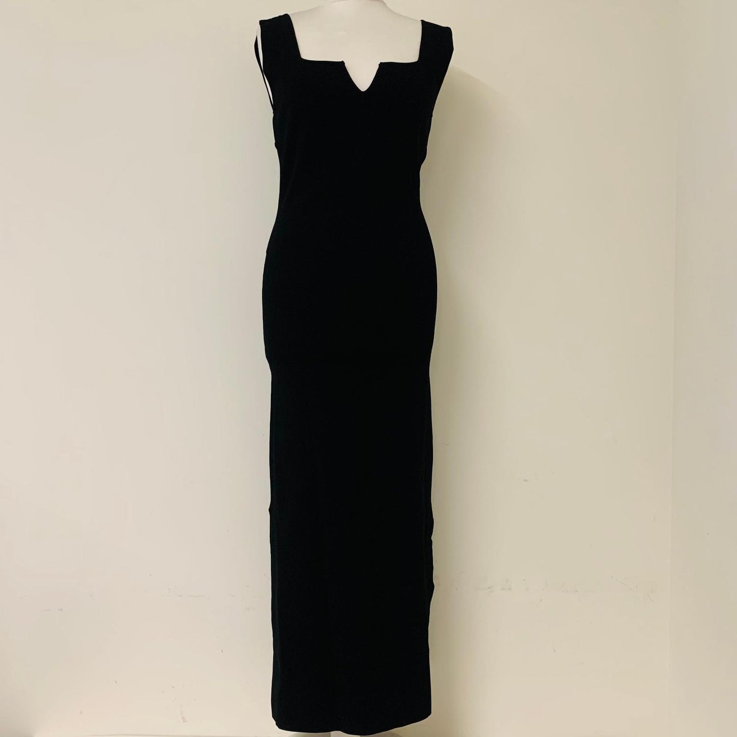 NANUSHKA Ladies Black Sleeveless Stretch Midi Bodycon Dress Size M NEW