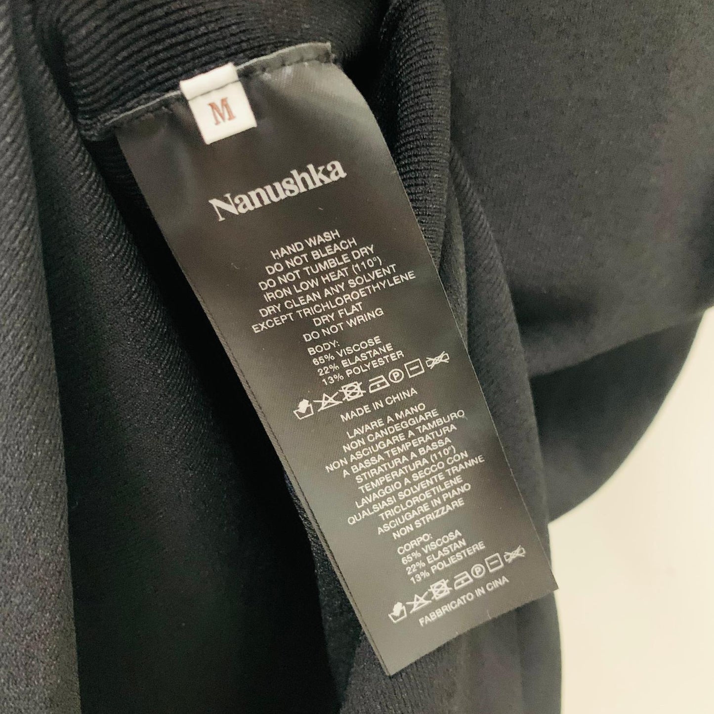 NANUSHKA Ladies Black Sleeveless Stretch Midi Bodycon Dress Size M NEW