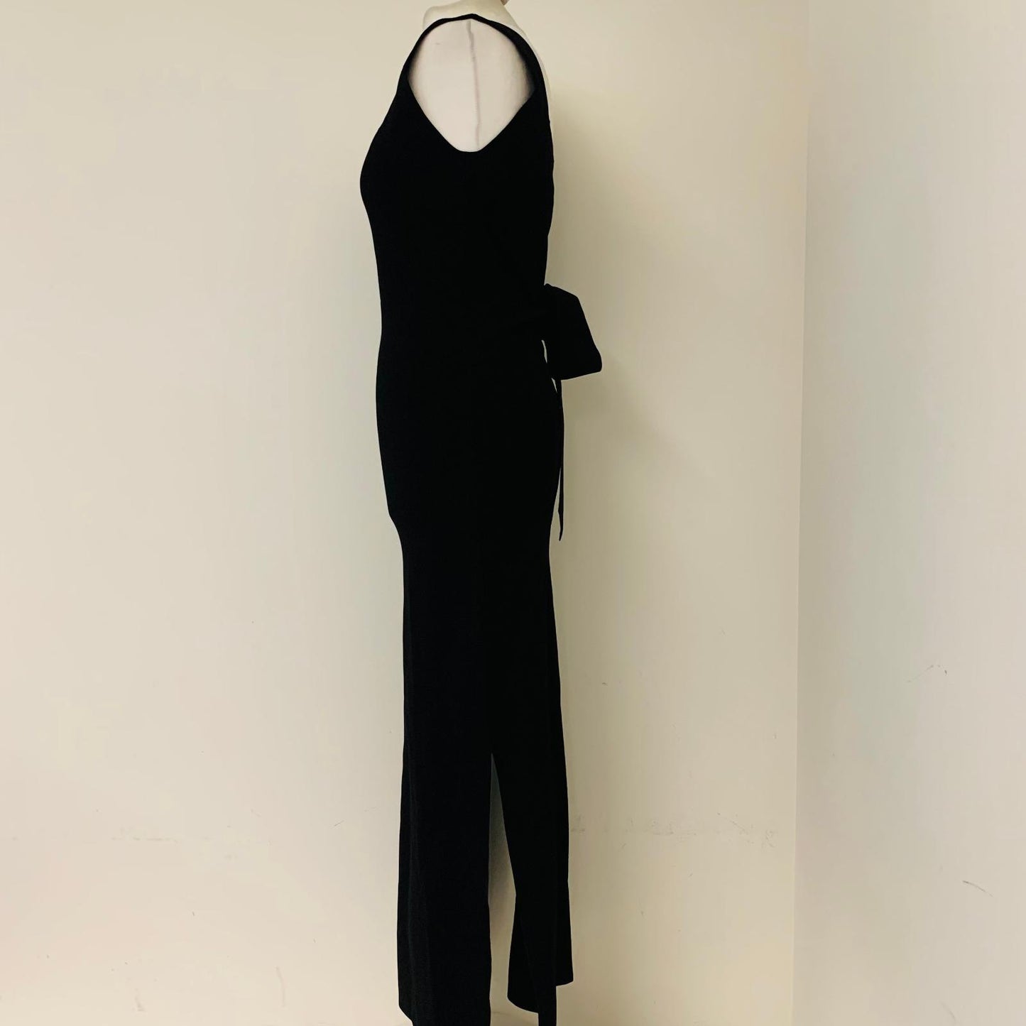 NANUSHKA Ladies Black Sleeveless Stretch Midi Bodycon Dress Size M NEW