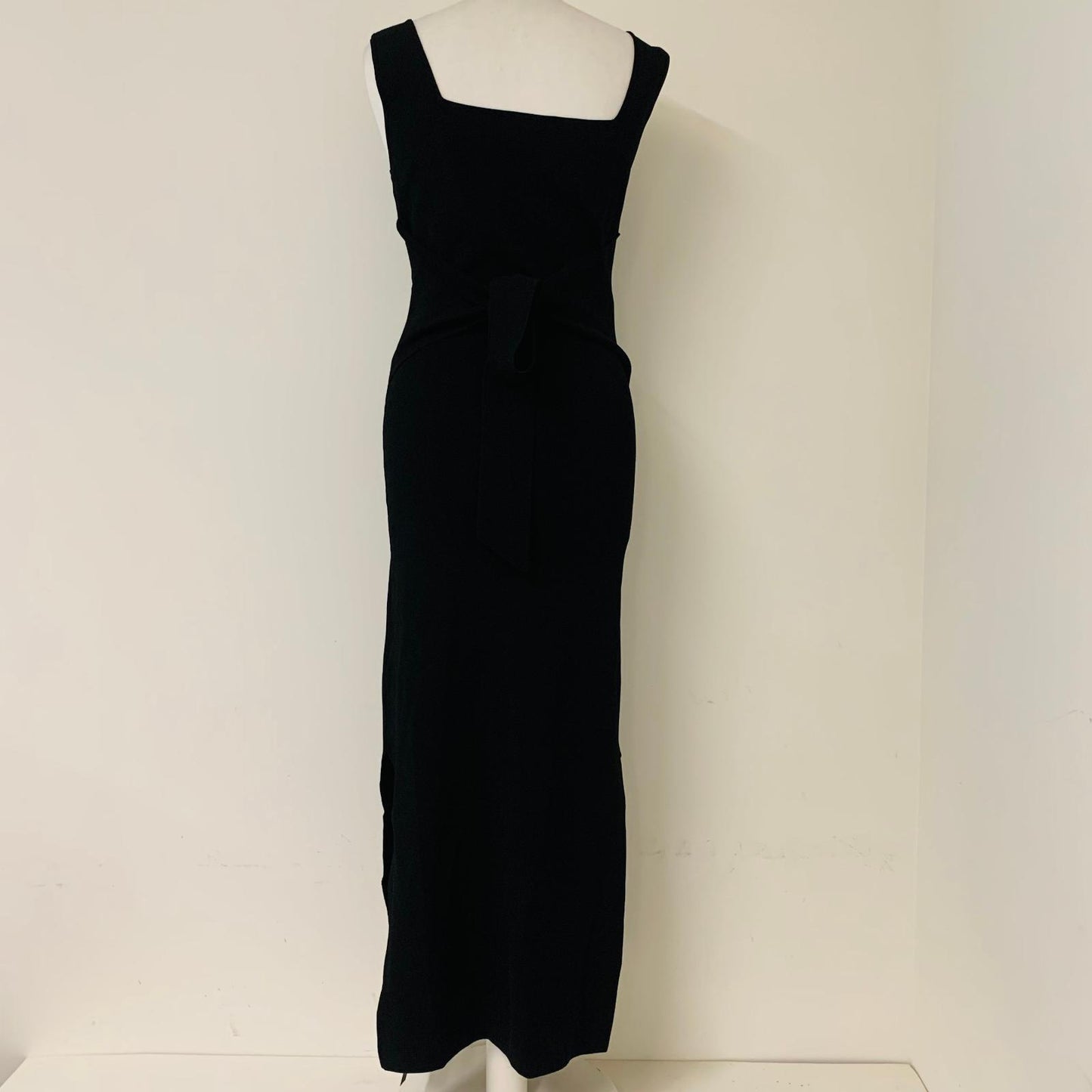 NANUSHKA Ladies Black Sleeveless Stretch Midi Bodycon Dress Size M NEW