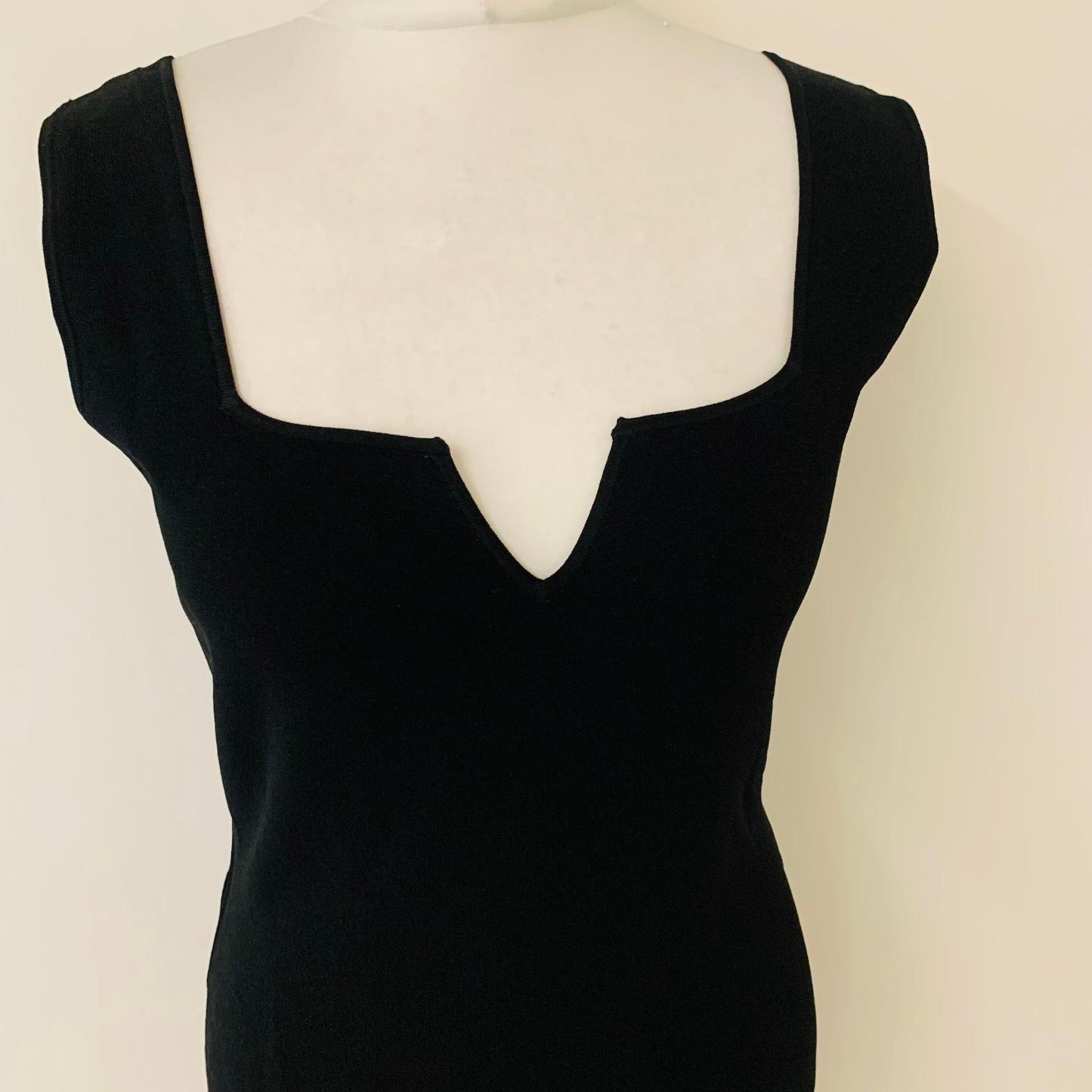 NANUSHKA Ladies Black Sleeveless Stretch Midi Bodycon Dress Size M NEW