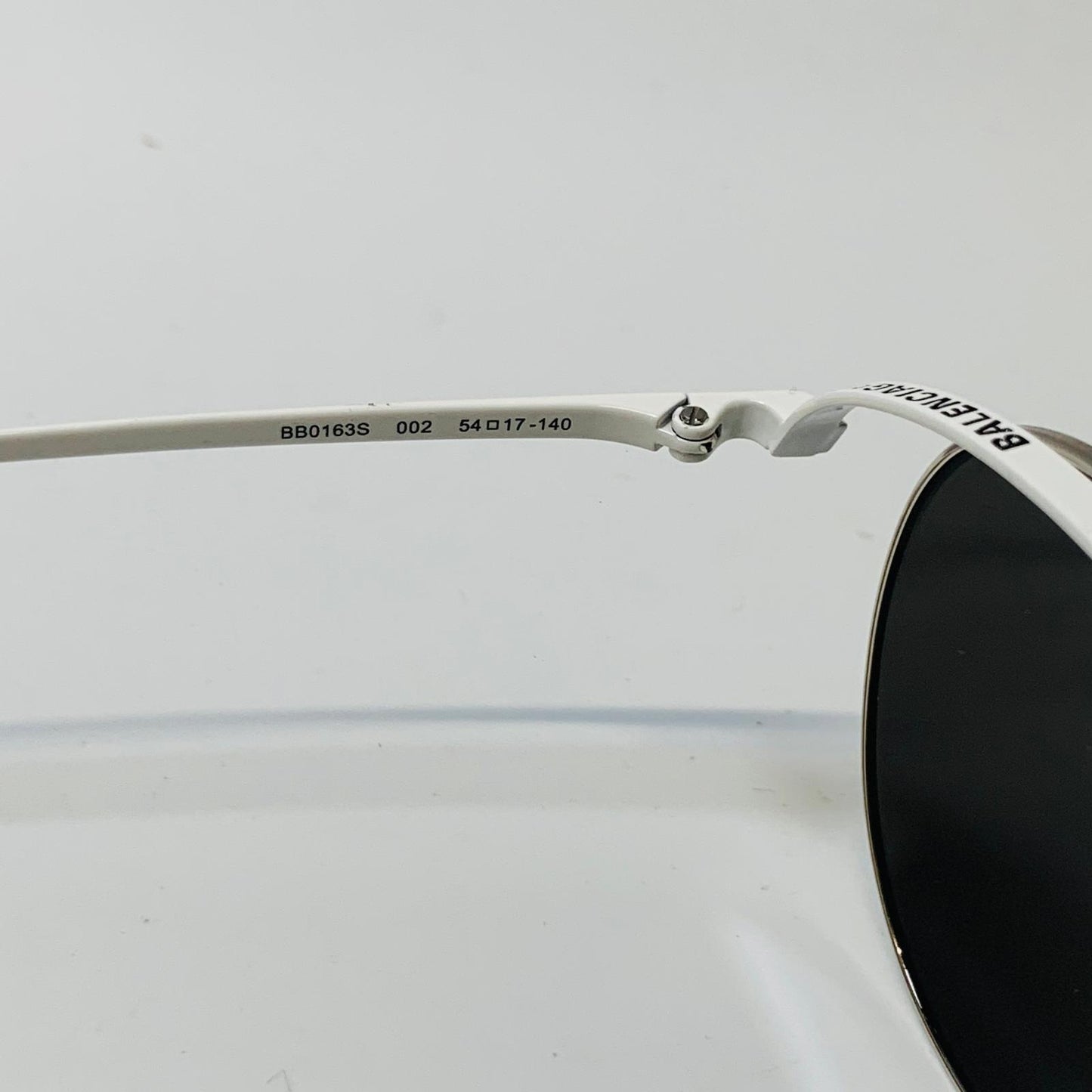 BALENCIAGA White Men's Metal Oval Double Framing Sunglasses NEW