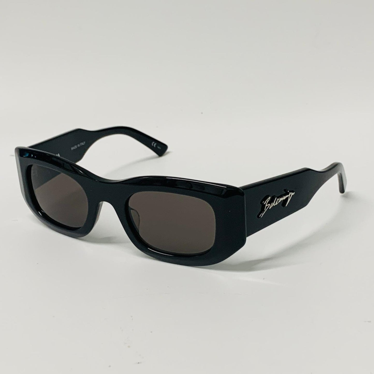 BALENCIAGA Black Men's  Rectangle Bold Thick Frame Sunglasses NEW