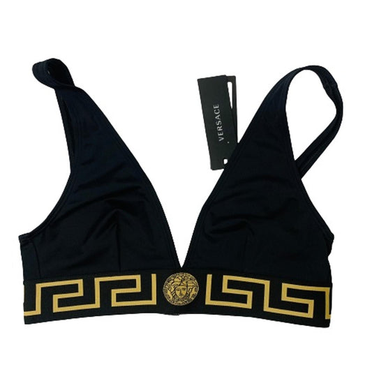 VERSACE Black Ladies  Bikini Tops Bikini Medusa Greca Jacquard Swimwear S NEW