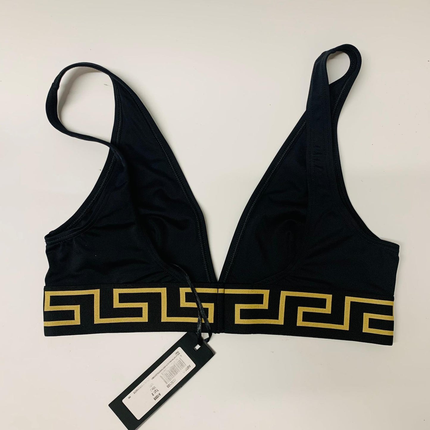 VERSACE Black Ladies  Bikini Tops Bikini Medusa Greca Jacquard Swimwear S NEW