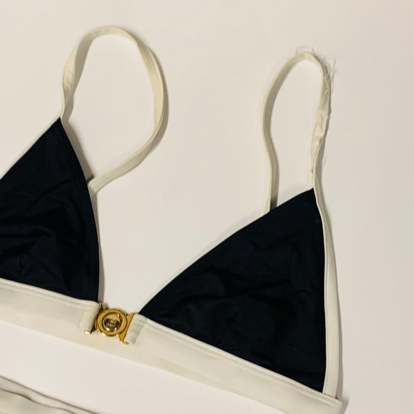 BALMAIN Black Ladies  Swimming Costumes Bikini White Trimmed Classic XS NEW