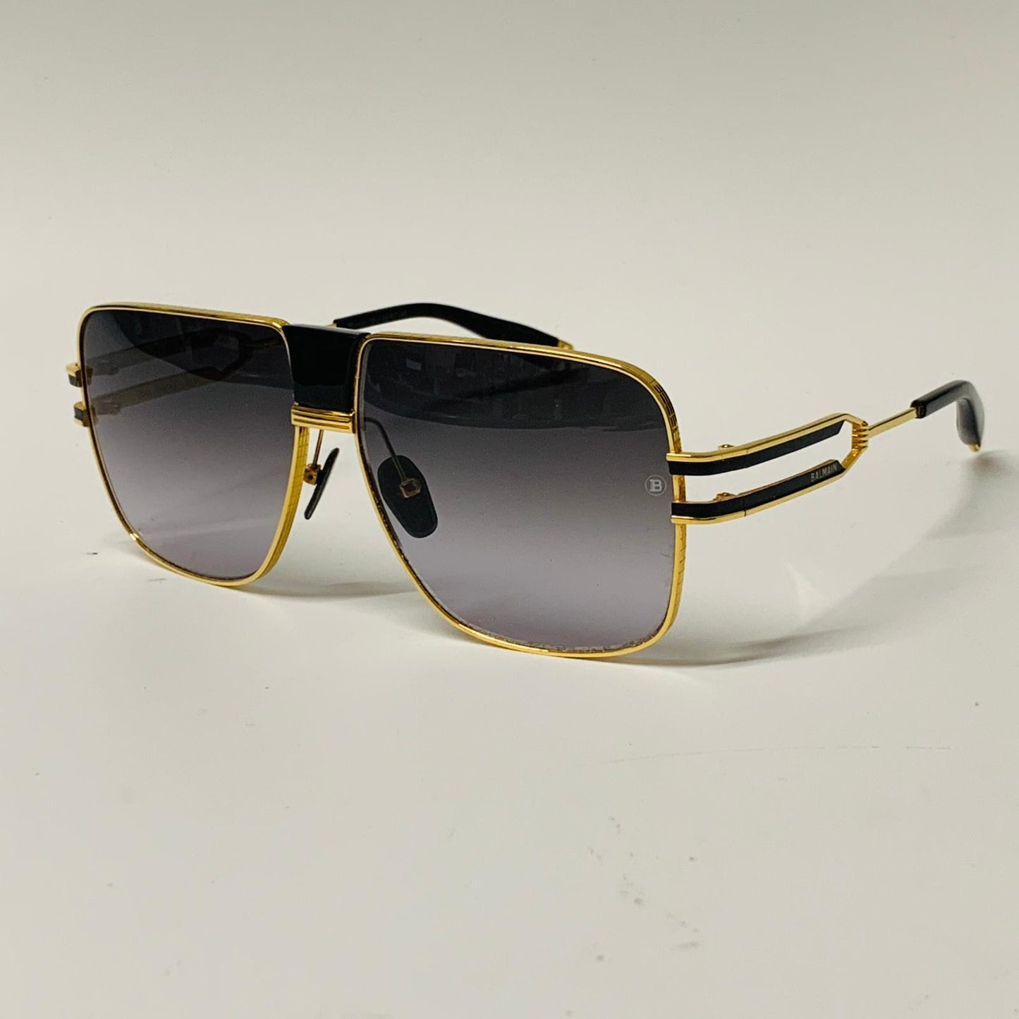 BALMAIN Gold Ladies Gold & Black Lens Classic Sunglasses  NEW