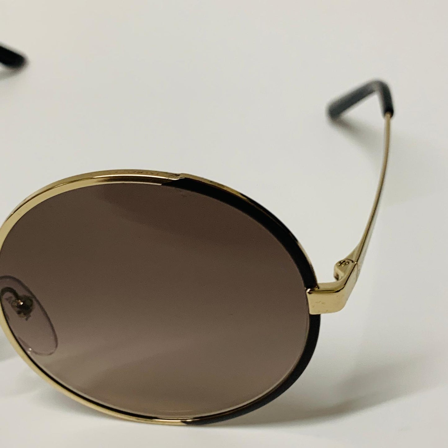 PRADA Gold Ladies  Round Sunglasses Golden Brown Rounded NEW