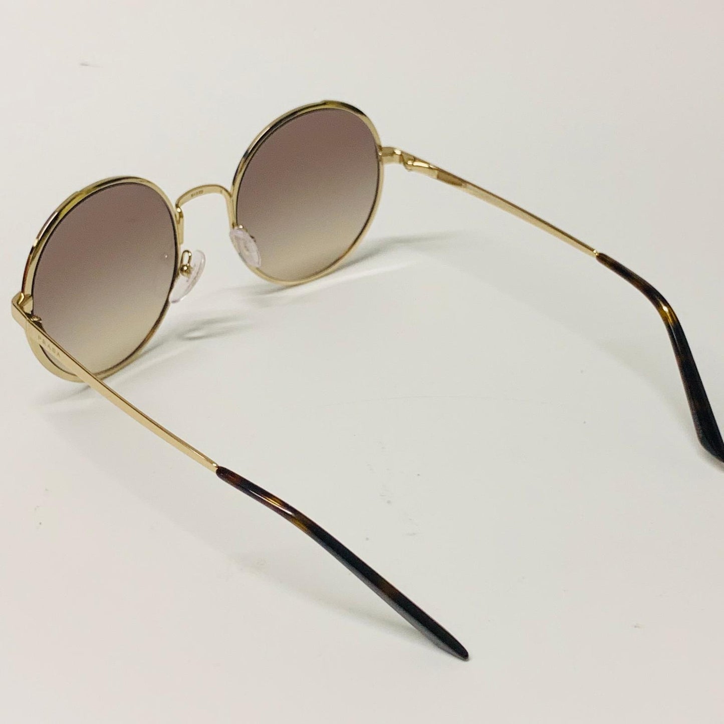 PRADA Gold Ladies  Round Sunglasses Golden Brown Rounded NEW