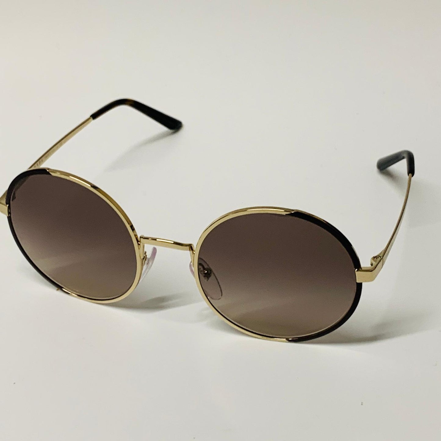 PRADA Gold Ladies  Round Sunglasses Golden Brown Rounded NEW
