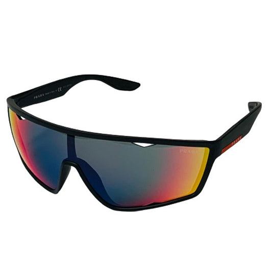 PRADA Black Ladies  Shield Sunglasses Multi Tonal Lens Visor Sports NEW