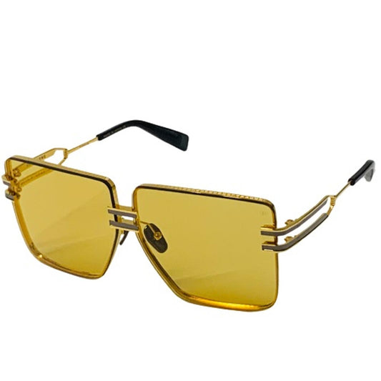 BALMAIN Gold Ladies  Rectangular Sunglasses Gendarme Sunnies Oversized NEW