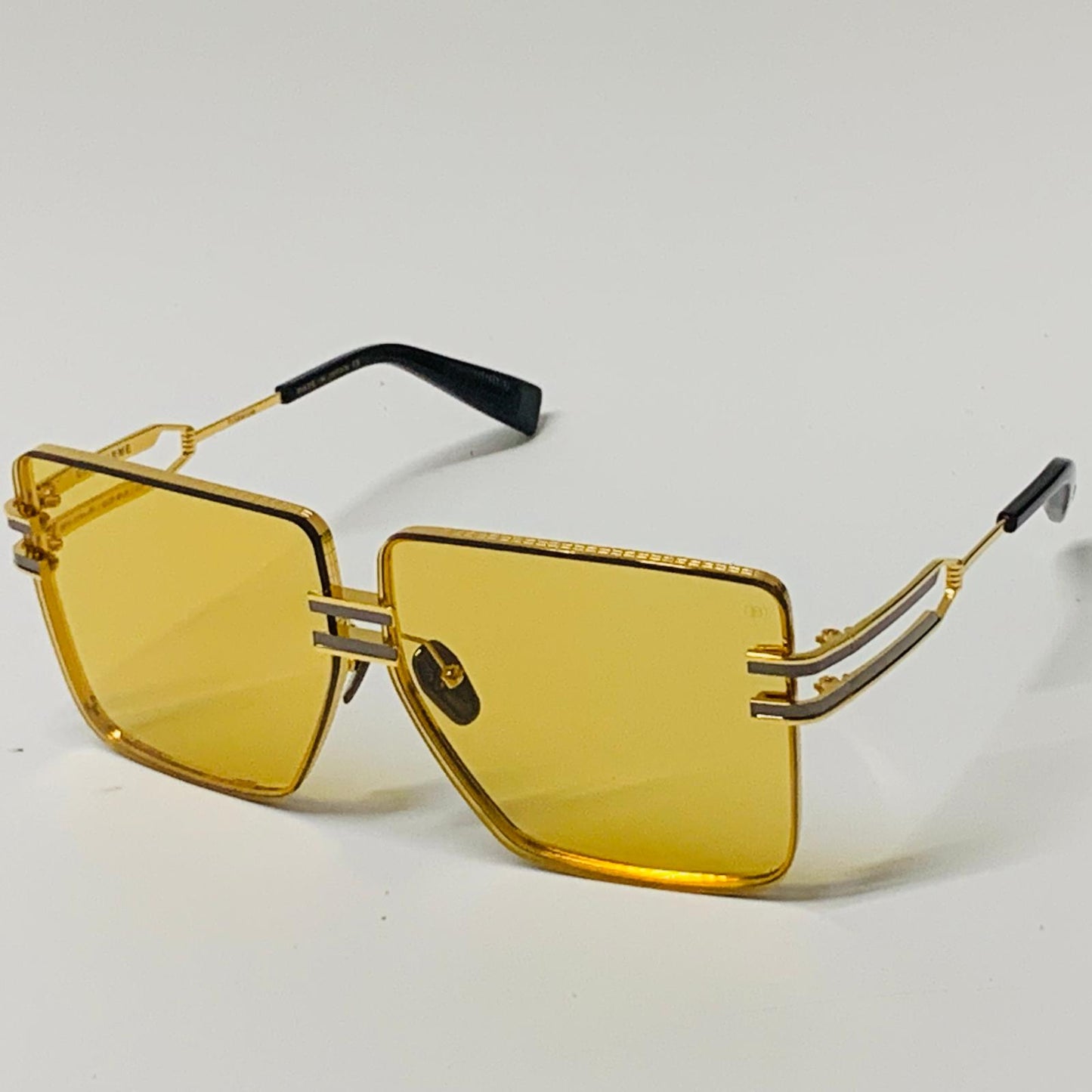 BALMAIN Gold Ladies  Rectangular Sunglasses Gendarme Sunnies Oversized NEW