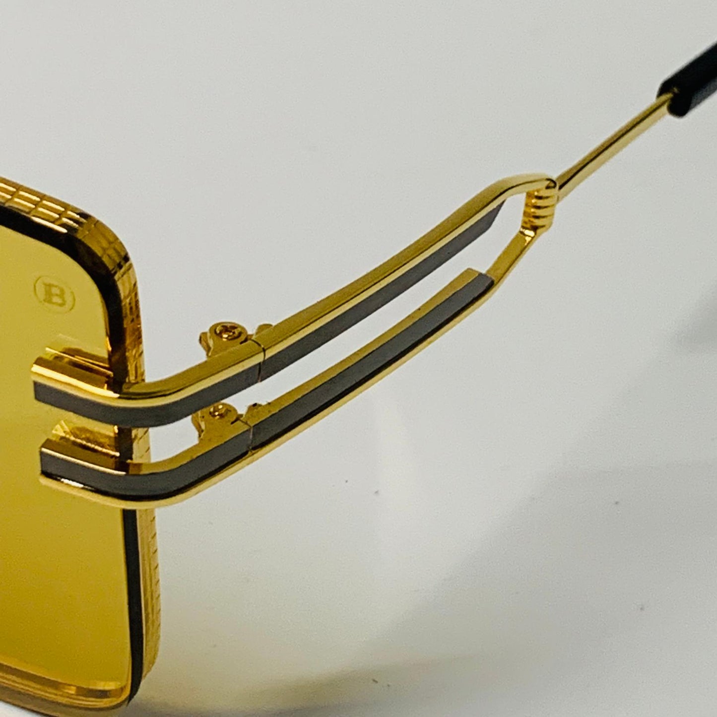 BALMAIN Gold Ladies  Rectangular Sunglasses Gendarme Sunnies Oversized NEW