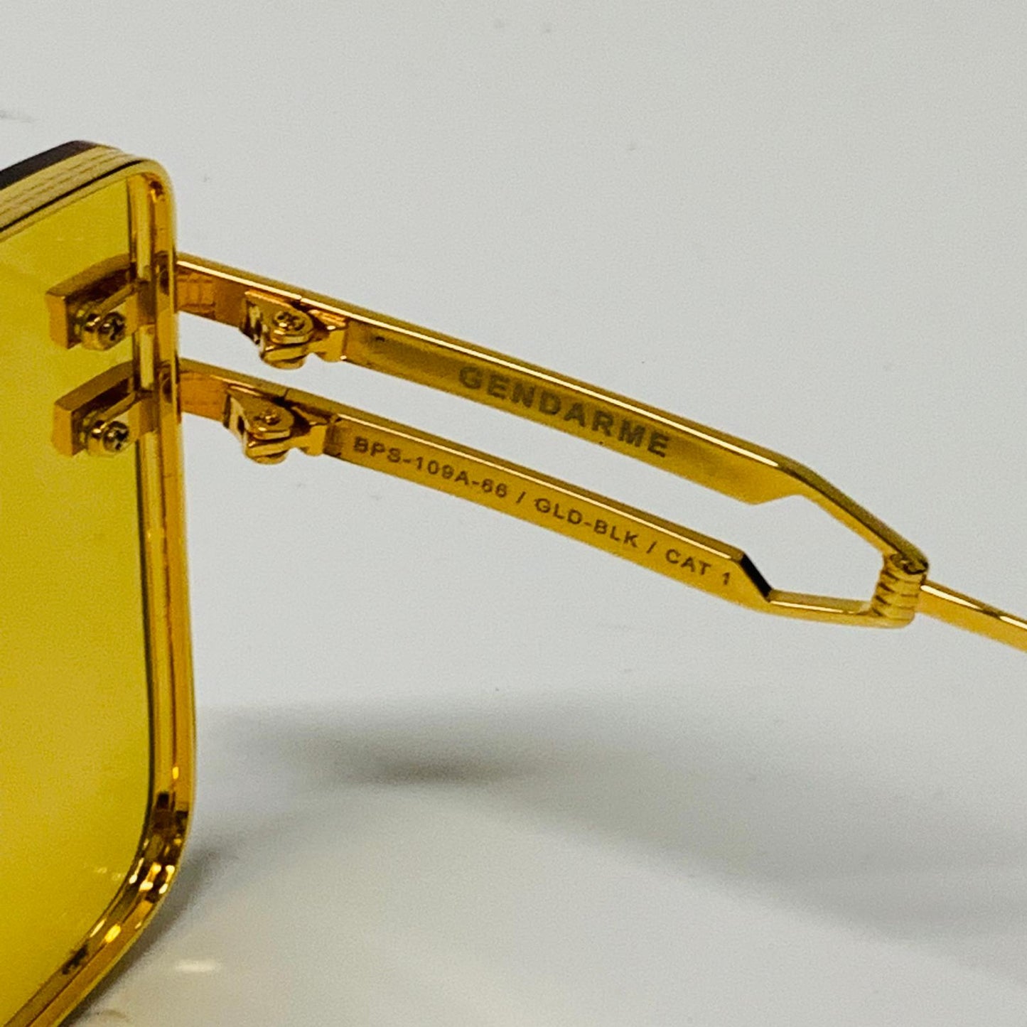 BALMAIN Gold Ladies  Rectangular Sunglasses Gendarme Sunnies Oversized NEW