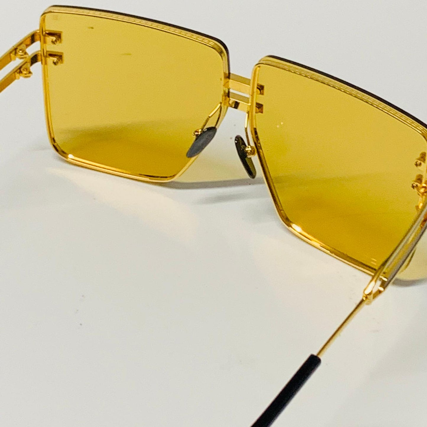 BALMAIN Gold Ladies  Rectangular Sunglasses Gendarme Sunnies Oversized NEW