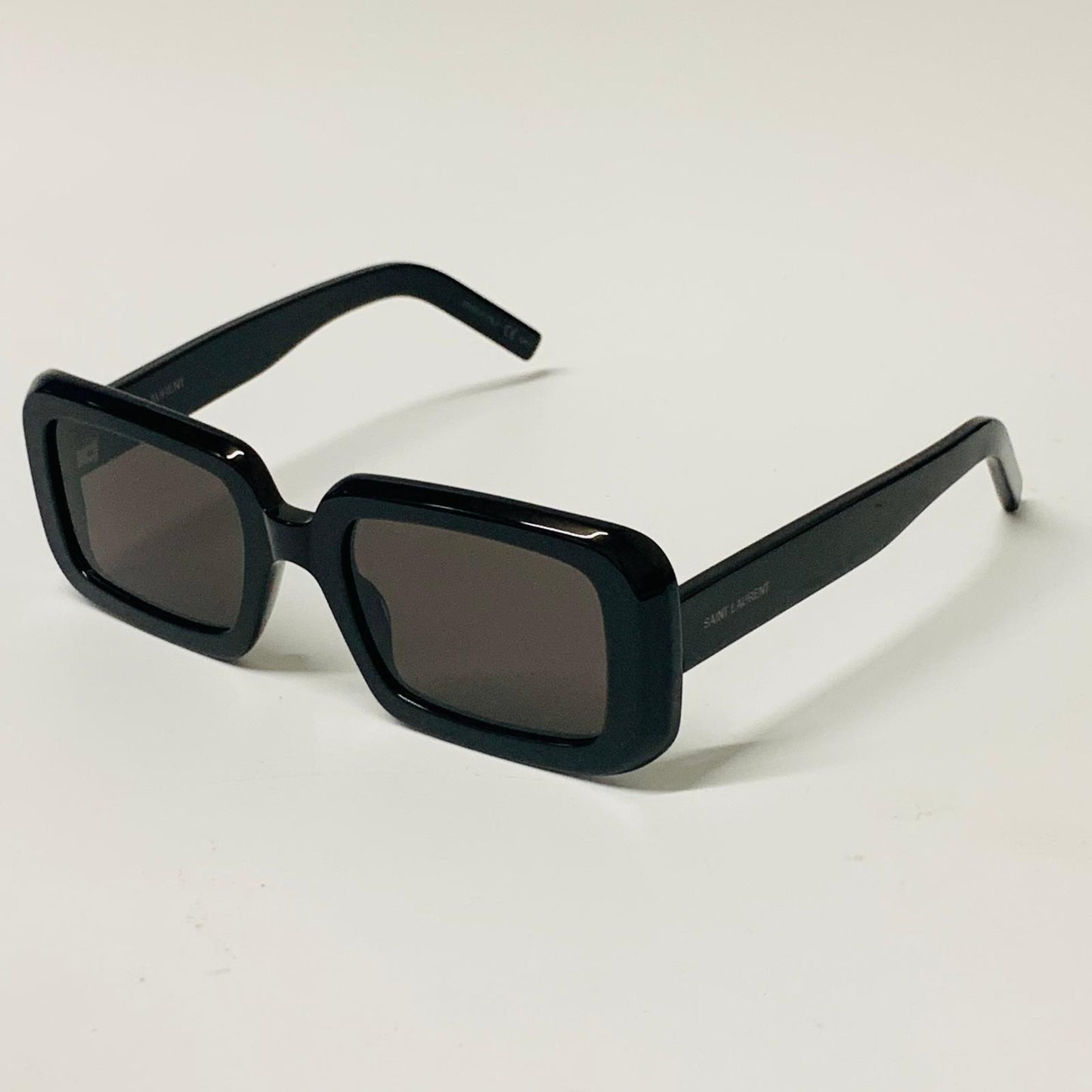 SAINT LAURENT Black Ladies  Rectangular Sunglasses Palace Flat Top NEW