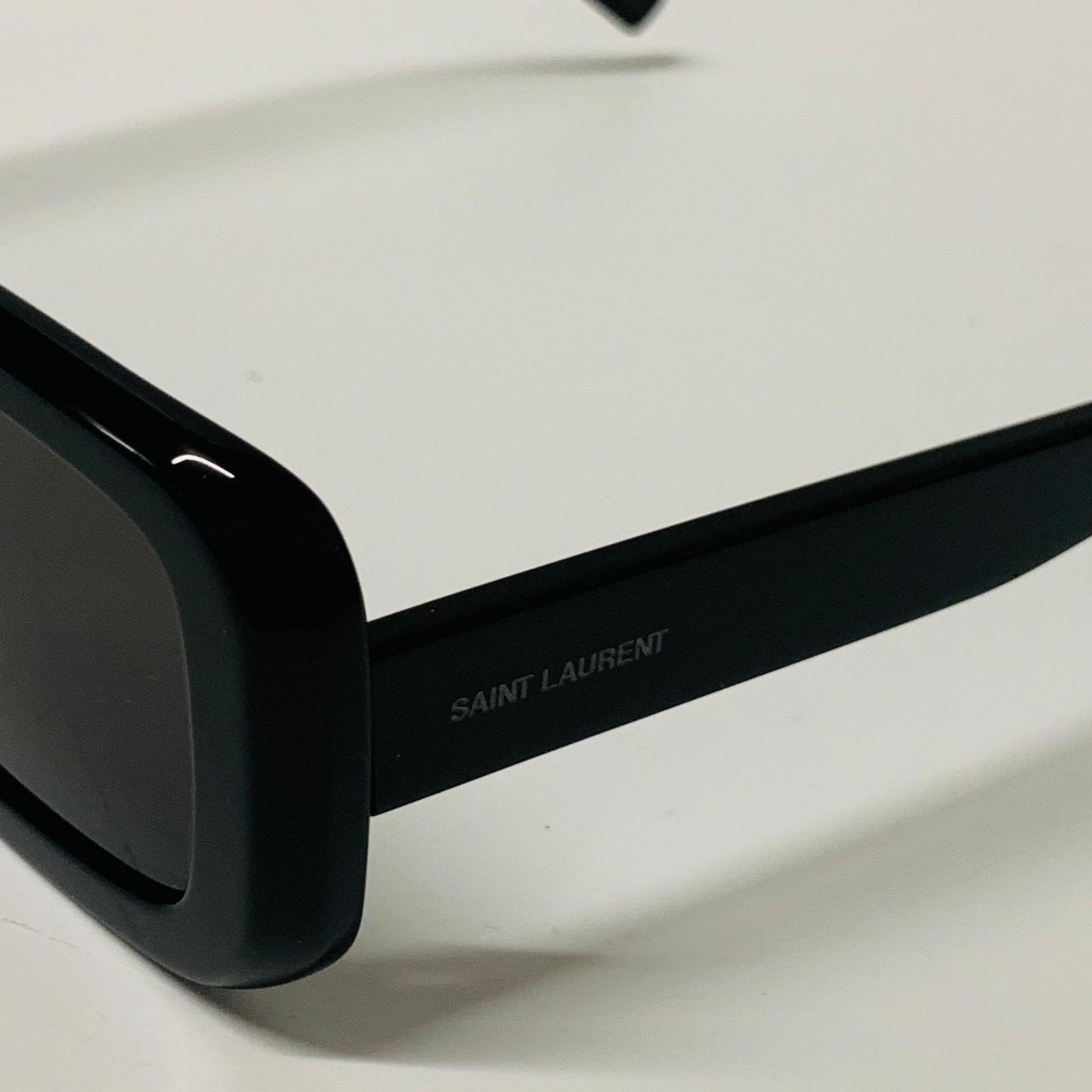 SAINT LAURENT Black Ladies  Rectangular Sunglasses Palace Flat Top NEW
